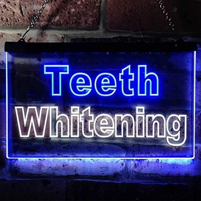 Dentist Teeth Whitening Dual LED Neon Light Sign